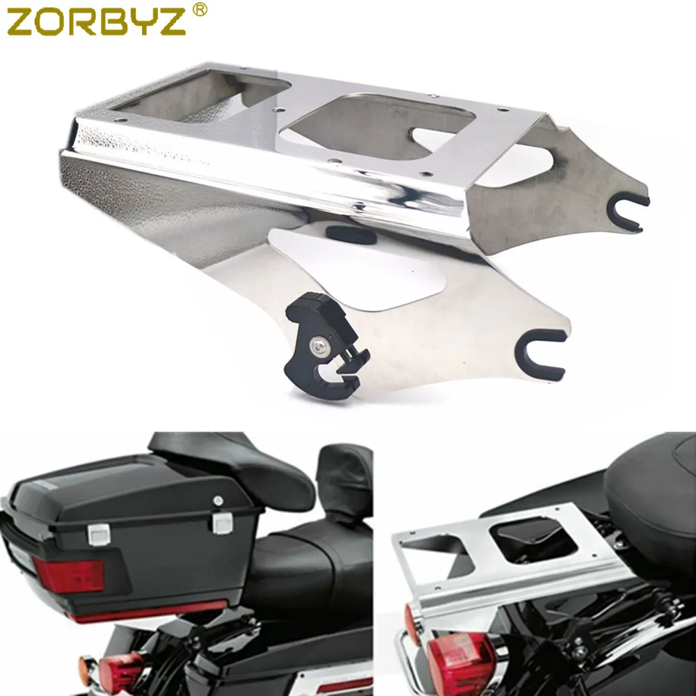 ZORBYZ мотоциклетный хромированный Двухместный багажный стеллаж для Harley Road King Street