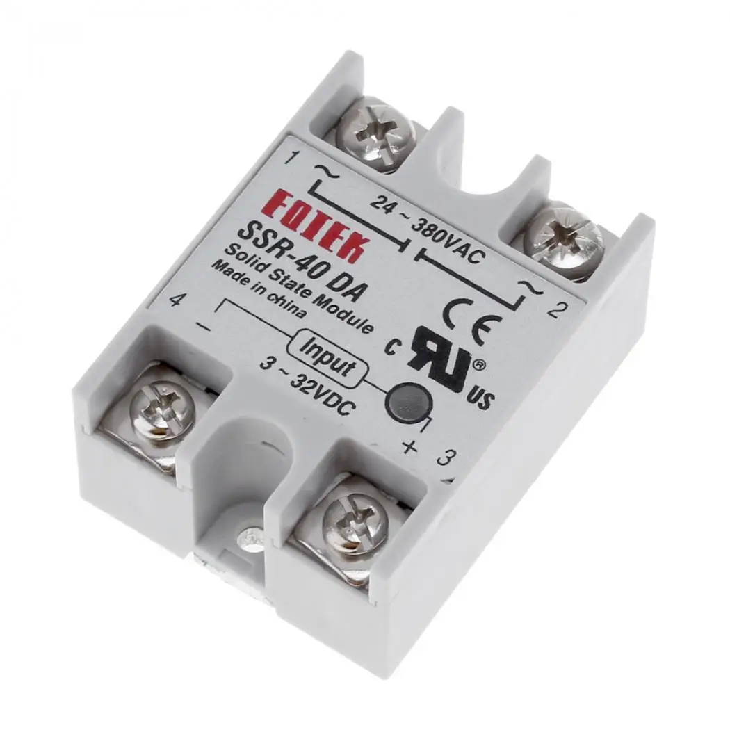 SSR-40DA 3-32V DC To 24V-380V AC 40A Durable Remote-control Machinery Fire Protection System Solid State Relay Module | Автомобили и