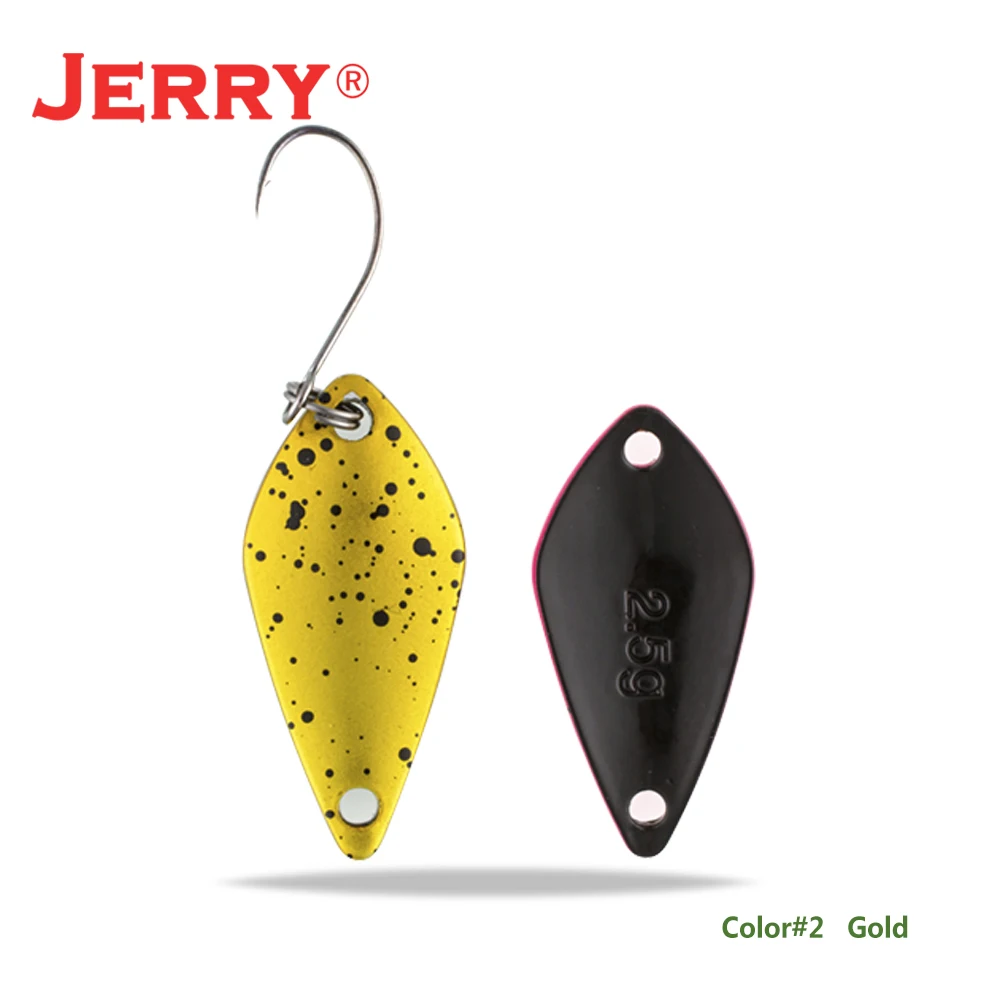 Jerry 2,5 г 3,5 г 5,5 г маленькие микро рыболовные ложки форель Колеблющаяся блесна для рыбалки Спиннер приманка двухсторонний цвет - Цвет: gold