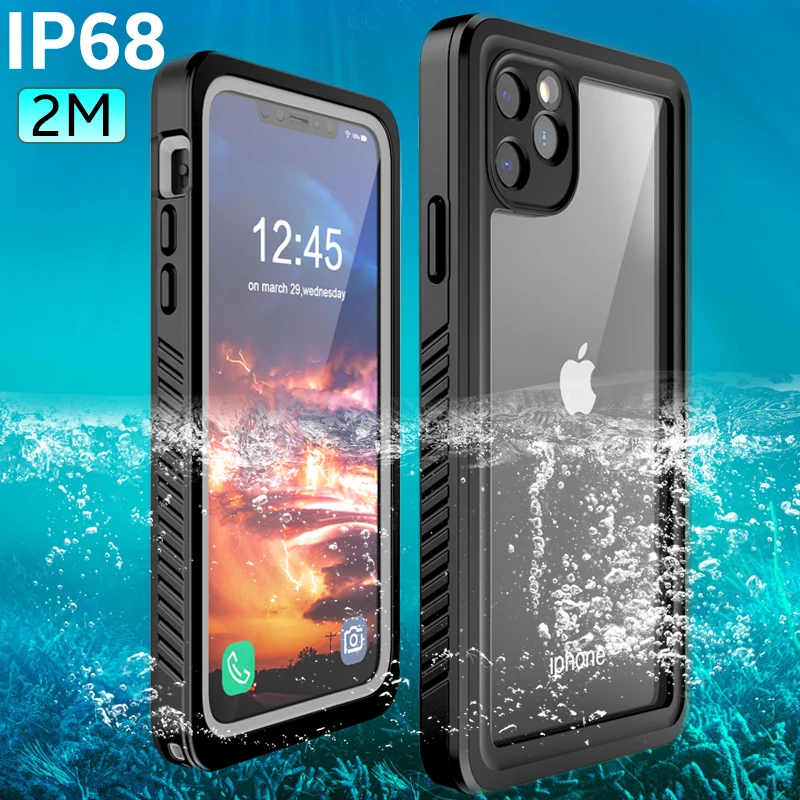 Чехол-накладка для iPhone 11 Pro Max XR X XS MAX SE 7 8 6 6S Plus 5 5S водонепроницаемый IP68 2 м |