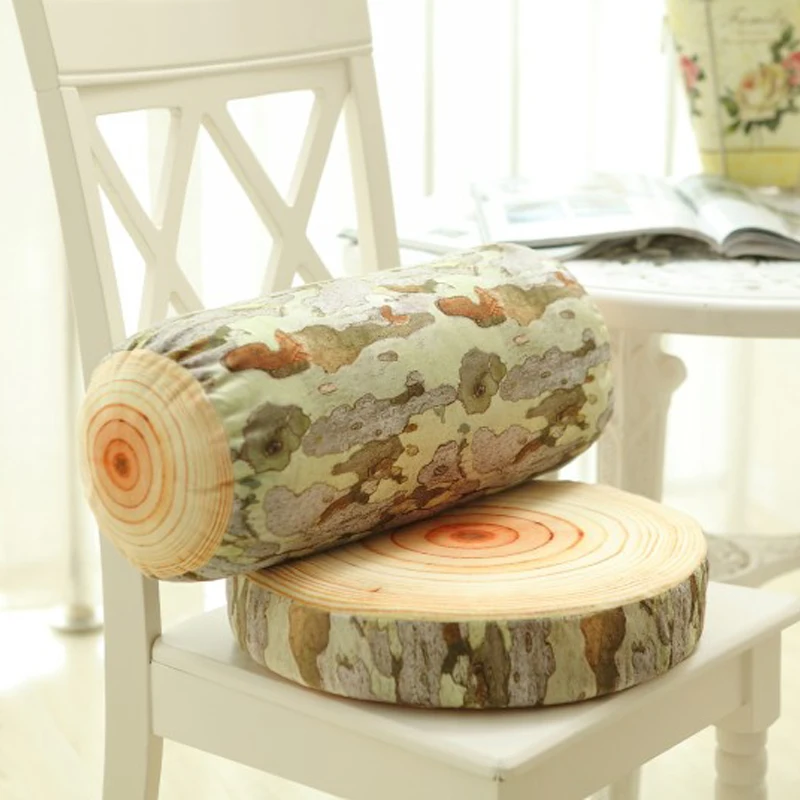 Деревянная подушка в виде бревна тканевая коробка деревянная текстура пня для
