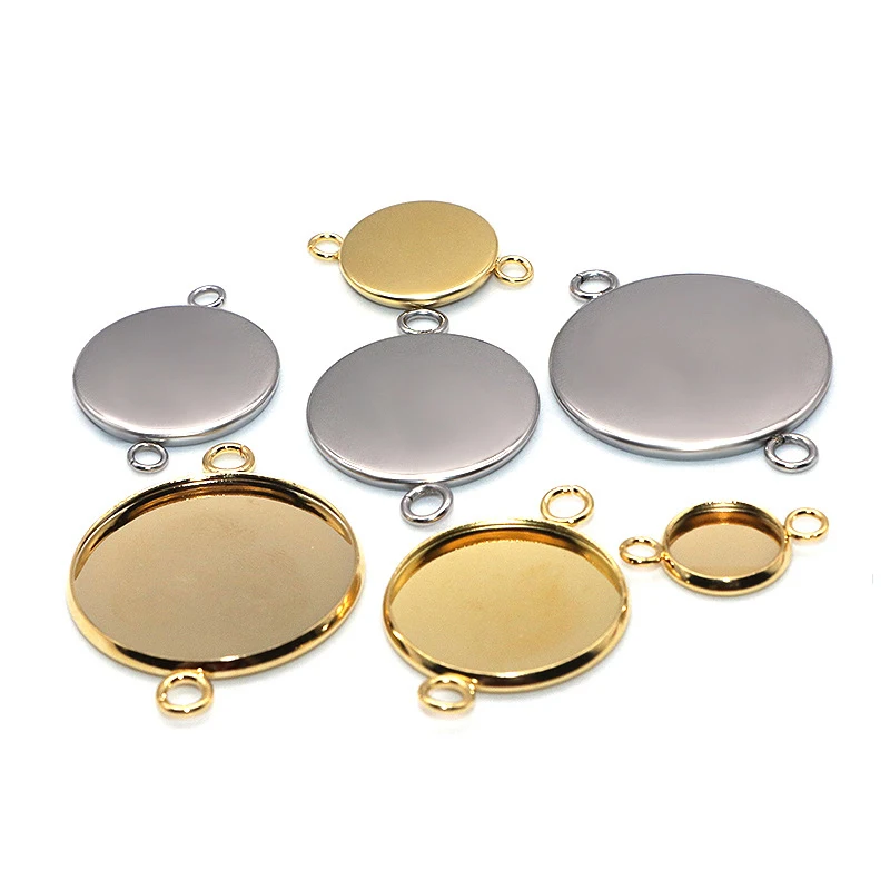 10 шт. двойное кольцо круглый пустой разъем кабошон сделай сам Base 10/12/14/16/18/20/25 мм