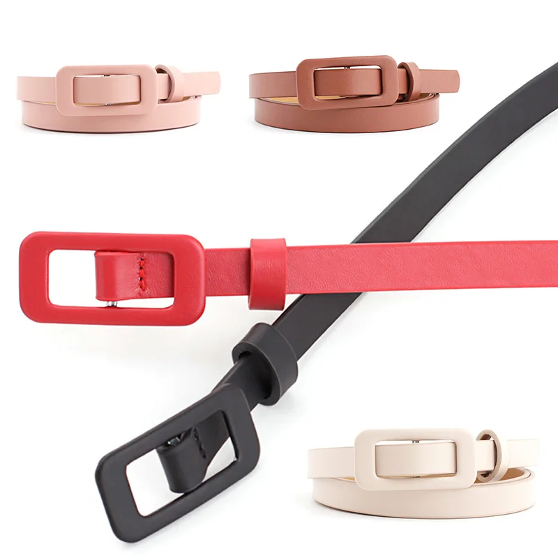 Ремень из искусственной кожи Женский Тонкий Модный Узкий Пояс карамельных