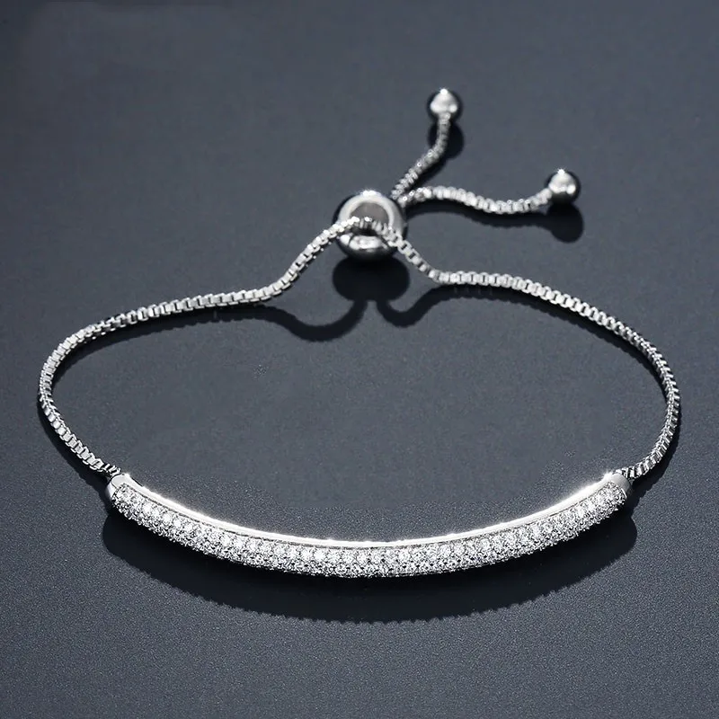 Модные Милые Браслеты UILZ с длинными звеньями Цепи из кубического циркония для