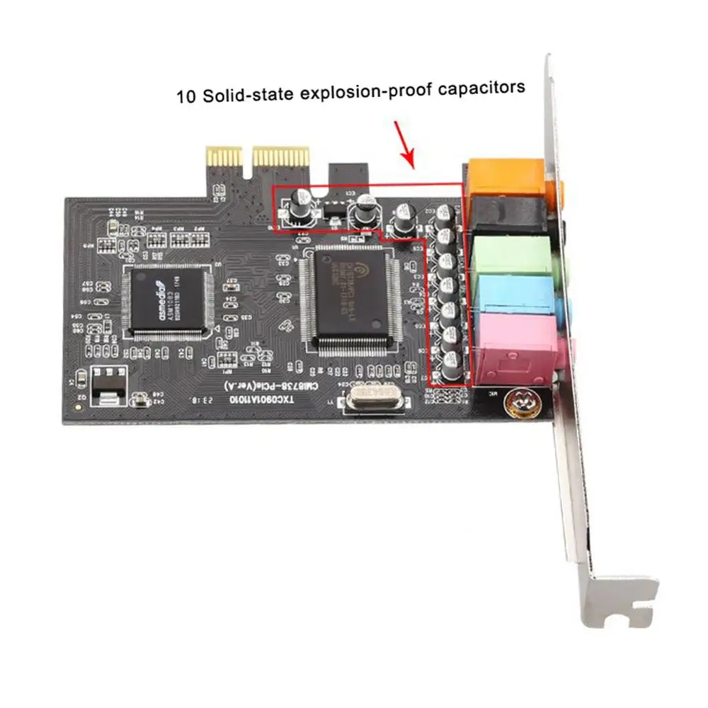 Новая 3D стерео 5 1 внутренняя звуковая карта для ПК Windows 10 PCI e аудио CMI8738 чип 32/64 бит