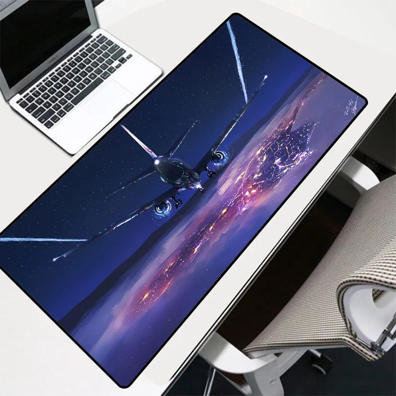 Самолет город облако небо RGB коврики для мыши демон Slayer красочный светящийся