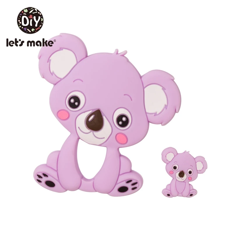 koala2 Let's Make 2 шт./компл. силиконовый Прорезыватель для зубов малышей игрушки Diy Аксессуары для колясок для соски с цепочкой, Еда Класс игрушки Детский Прорезыватель для зубов - Цвет: koala2