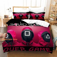 omusiciano tv series squid game print custom bedding set duvet cover set full queen king 3pcs gift