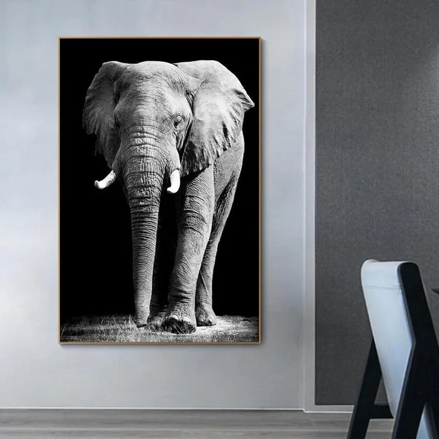

African Wild Elephant Animals Canvas Paintings On The Wall Art Posters And Prints Animals Canvas Art Pictures Wall Decoration