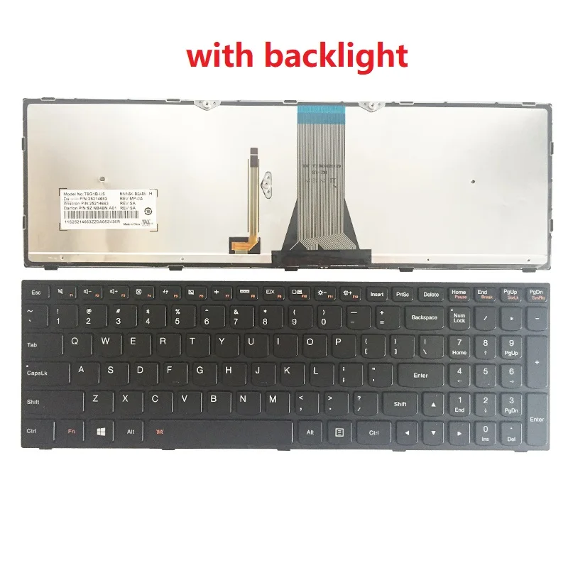 Новая английская клавиатура с подсветкой для ноутбука Lenovo|laptop keyboard|lenovo g50-70