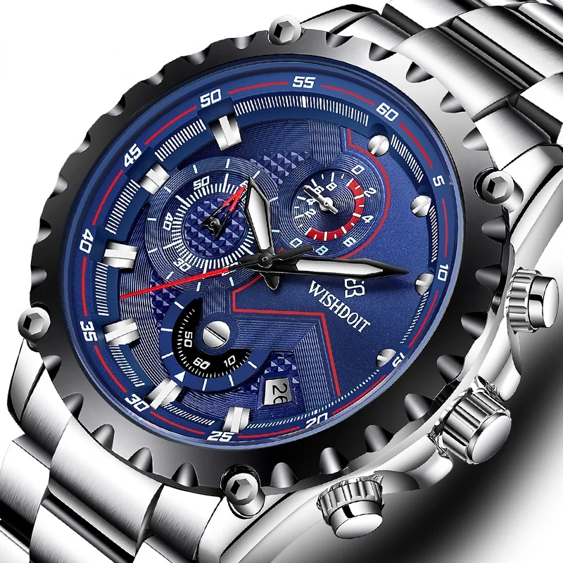 2021 г., Роскошные мужские часы ведущей марки, полностью стальные часы, мужские военные спортивные водонепроницаемые часы, мужские кварцевые ...