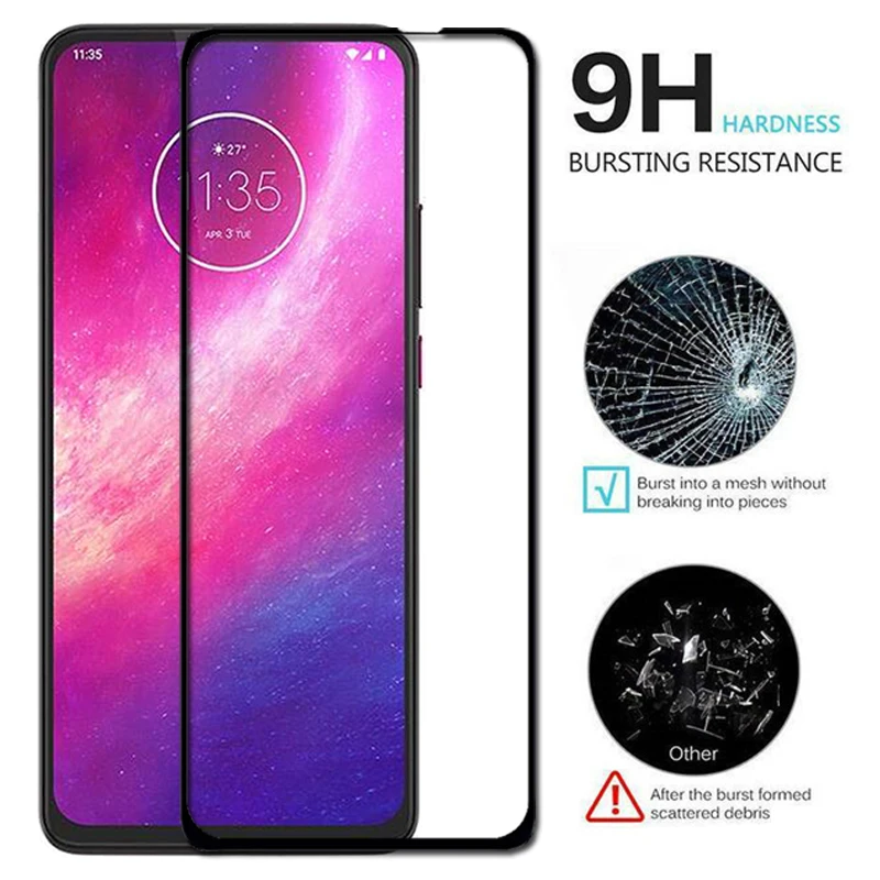 Full Cover Tempered Glass For Motorola One Hyper Action Vision Power Protective Screen Protector For Moto G6 G7 Play Plus Z3 Z4