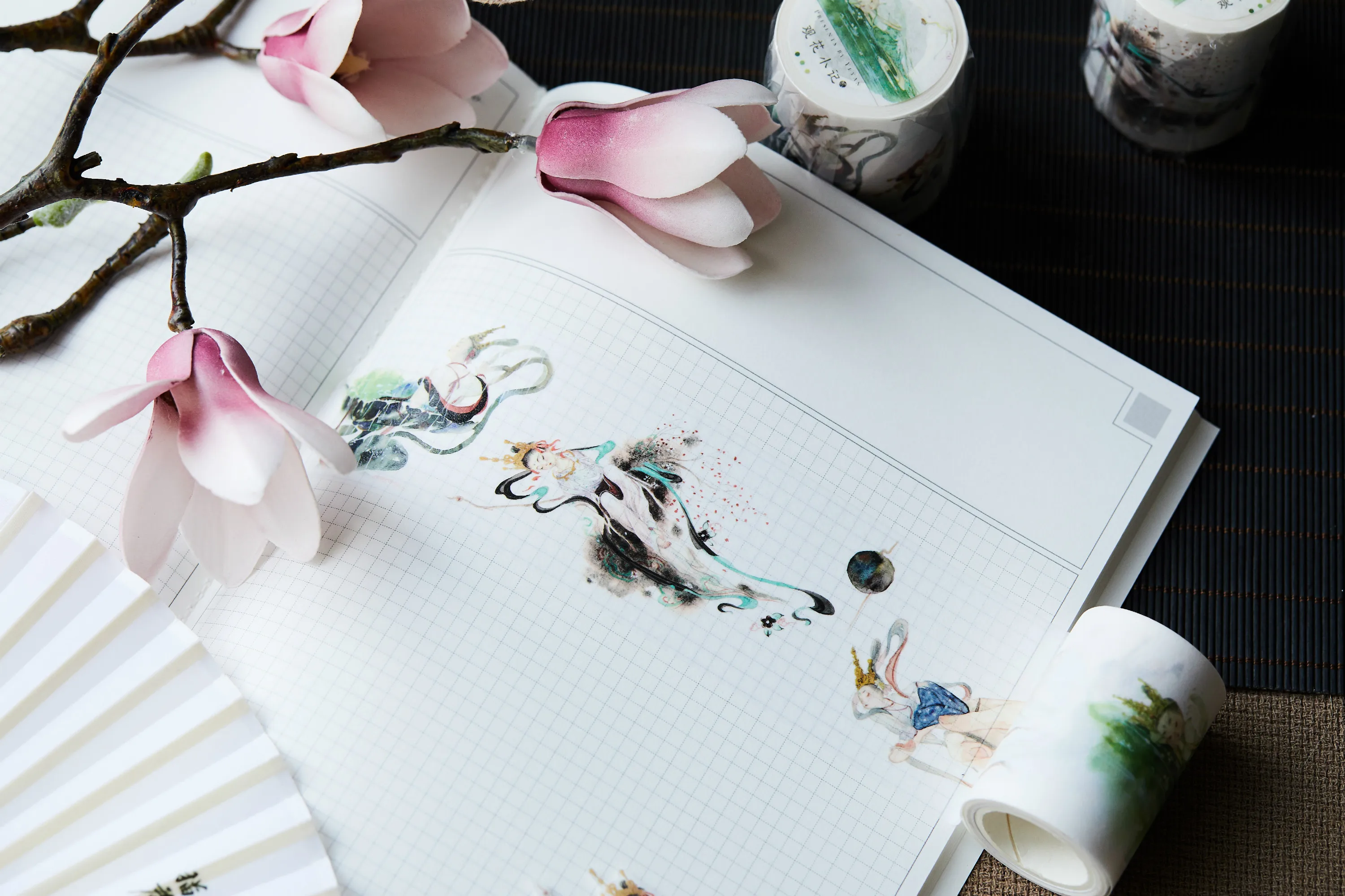 

5cmX7M Ancient Style Watching Flowers Masking Tape