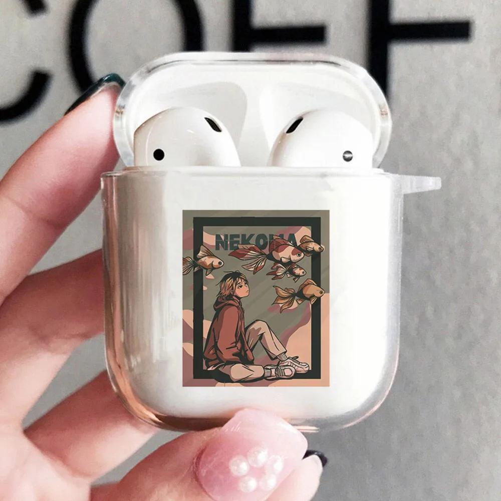 

Funny kozume fish printed TPU Case For AirPods 1 2 Wireless Bluetooth Case For Air Pods Earphone Accessories Charging Box