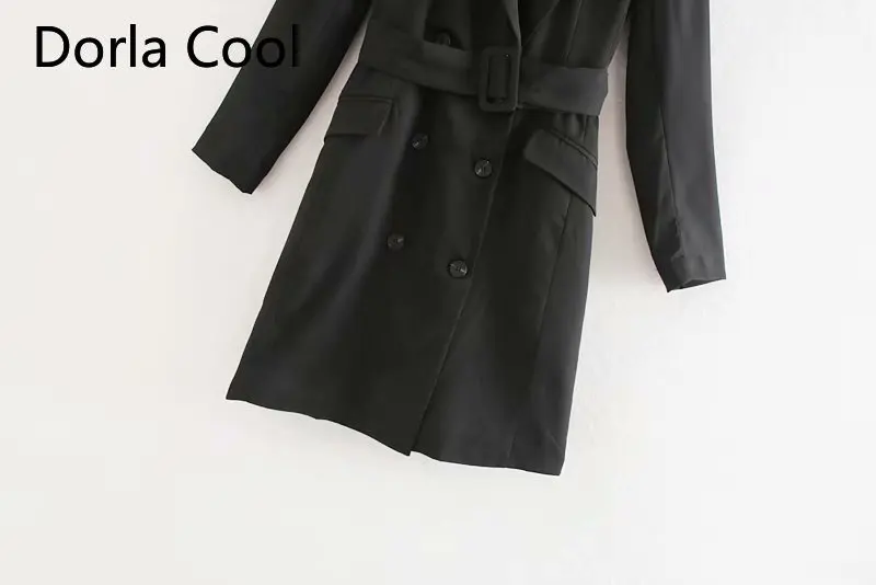 

New Classical Double Breasted Long Jackets For Women Sashes Slim Coat Autumn Spring England Style Office Lady's Outerwear Coats