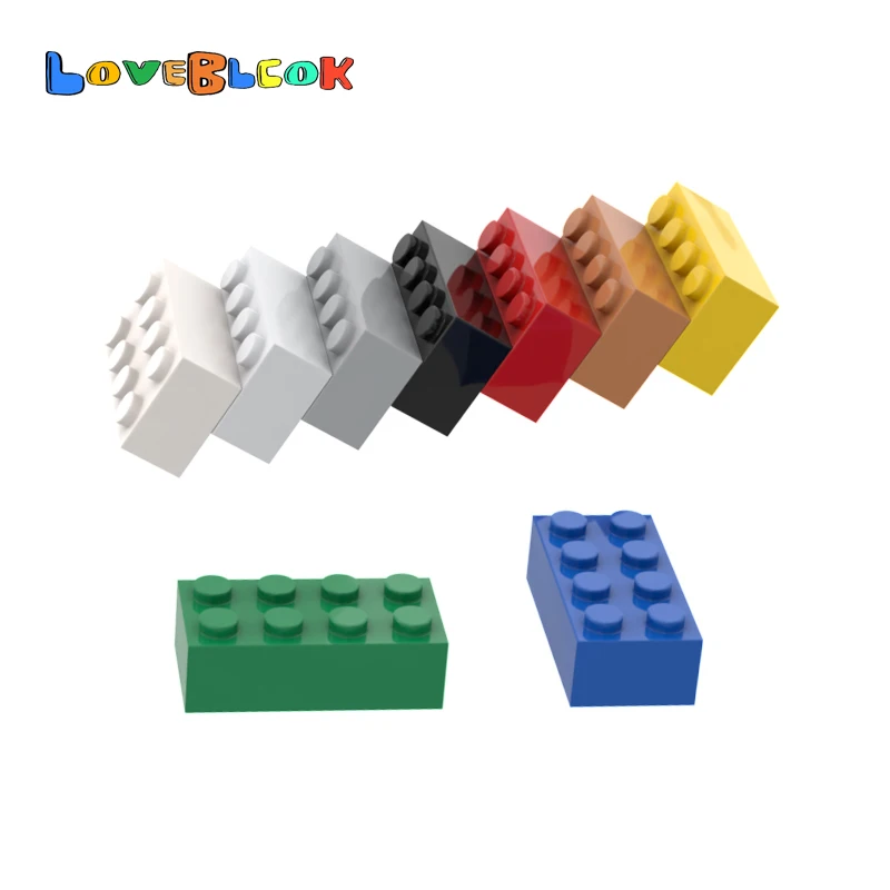 

Кубики LoveBlock 2x4, сборные детали MOC, игрушки «сделай сам», рождественский подарок, творческий развивающий конструктор 3001 для детей, 10 шт./лот