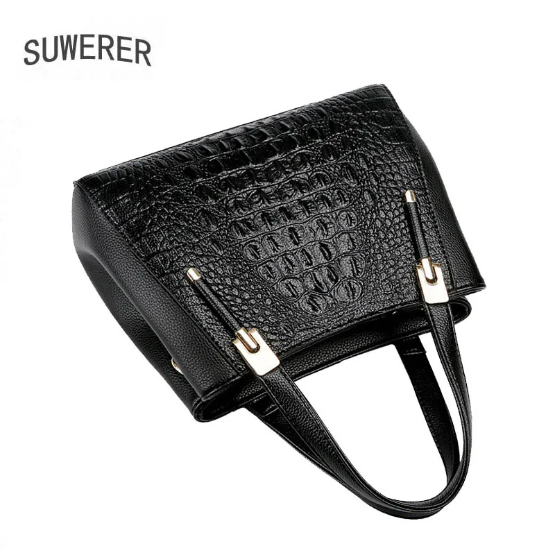 SUWERER новые женские кожаные сумки модные роскошные с крокодиловым узором