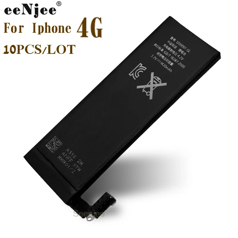 10 шт. батарея для телефона EENJEE Iphone 4 4G фабрика 3 8 в 1420 мАч AAA Качество 100% тест 0 цикл