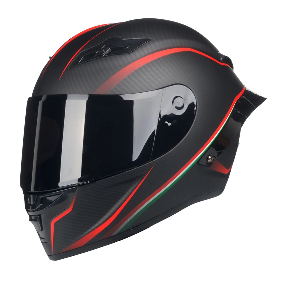 Мотоциклетный шлем с Карбоновым принтом полнолицевой сертифицированный Fmvss