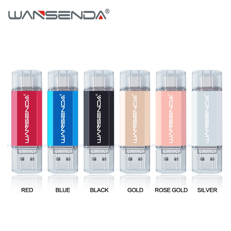 Wansenda OTG 3 в 1 USB флеш-накопители USB3.0& type-C& Micro USB 256 ГБ 128 Гб 64 Гб 32 Гб 16 Гб флешки двойной флеш-накопитель Cle USB