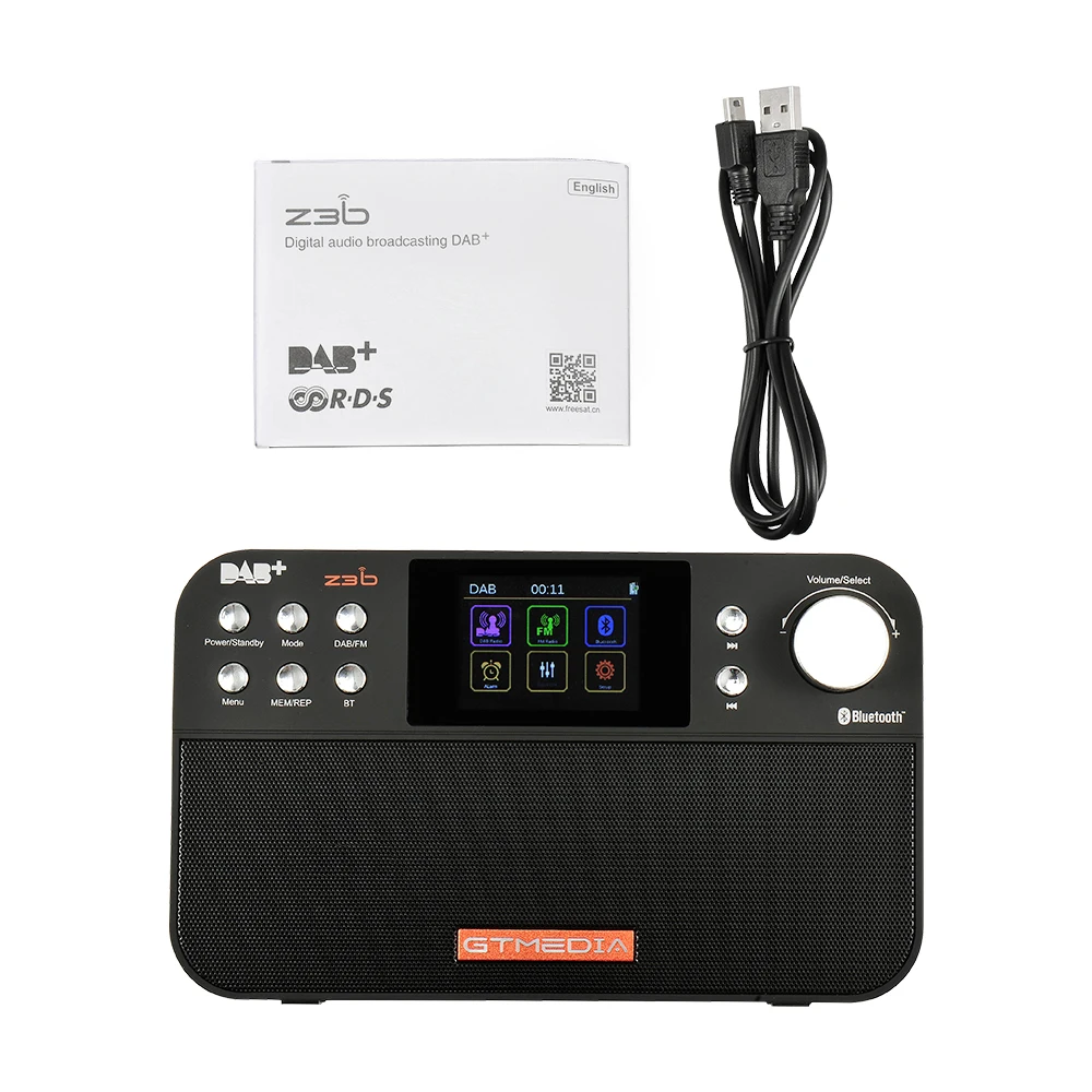 GTMEDIA Z3B Z3 DAB+ приемник Портативный цифровой DAB FM стерео радио приемное устройство с 2,4 дюймов TFT Дисплей Bluetooth часы-будильник