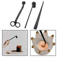 3 pieces black candle wick trimmer snuffer ladle cutter scissors tool kit