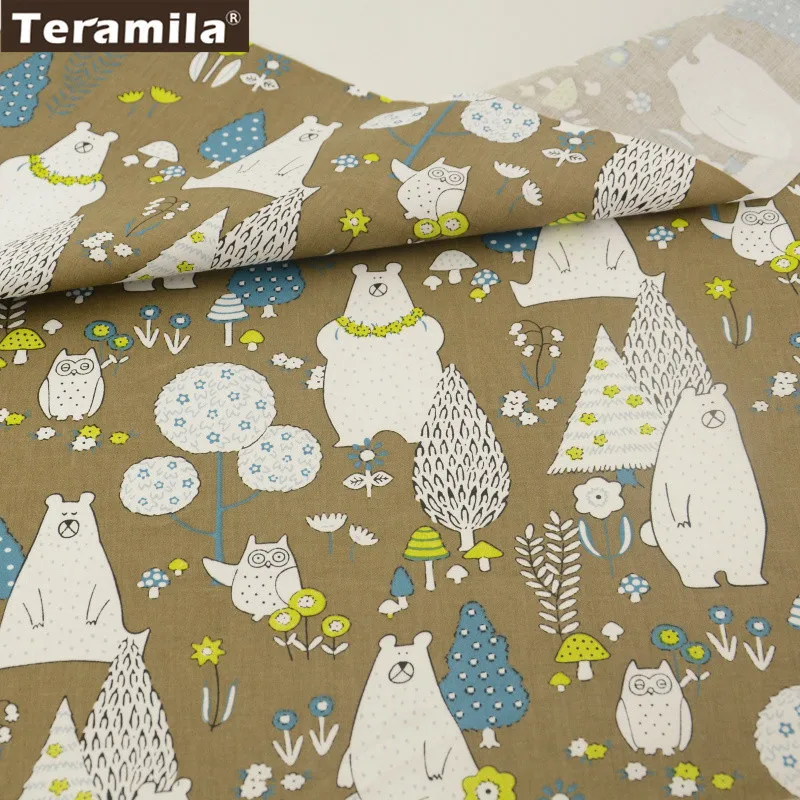 100x100cm Teramila Telas Por Metro мультфильм животных дизайн 100x100 см/шт. хлопок ткань для рукоделия, печворка Детская Ткань Ремесло тканевое платье - Цвет: 100x100cm