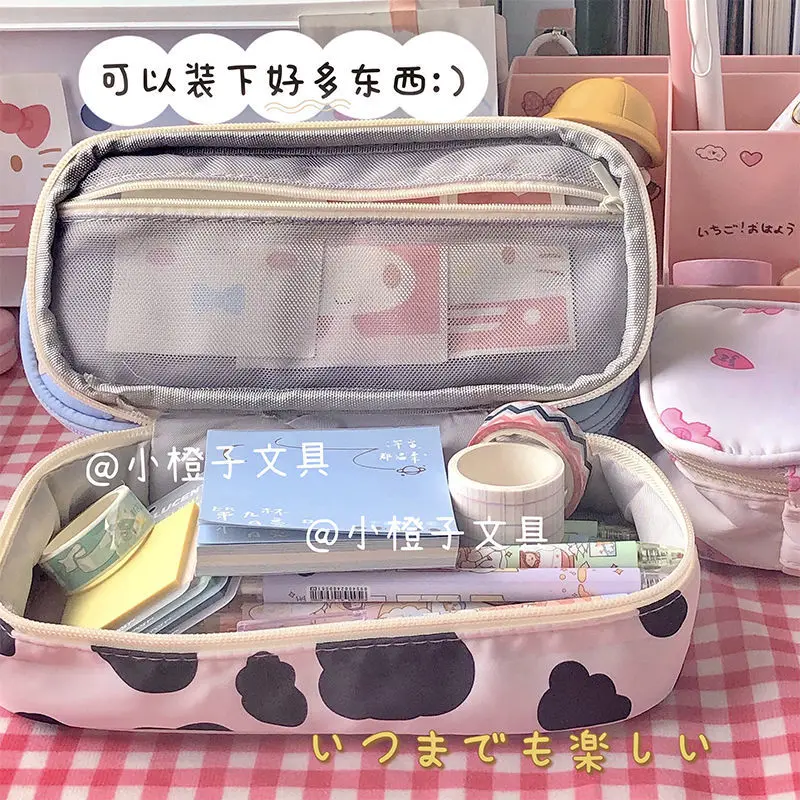 

2022 Cow Rabbit Cute Large High-value Pen Bag Female Student Stationery