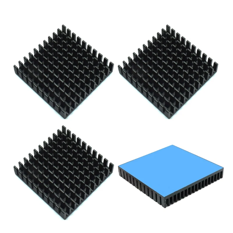 

4pcs/Pack Pure Aluminum Heat Sink 1.57x1.57x0.43in For Heatsink Radiator Chipset Memory CPU Cooler With Thermal Pads