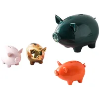 Ceramic Piggy Bank Money Boxes Storage Kids Toys pig statue crafts for Home Decor