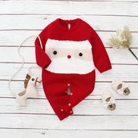 autumn winter christmas sweater newborn girl boy baby clothes wool knit thick romper jumpsuit warm outfit ropa bebe overalls