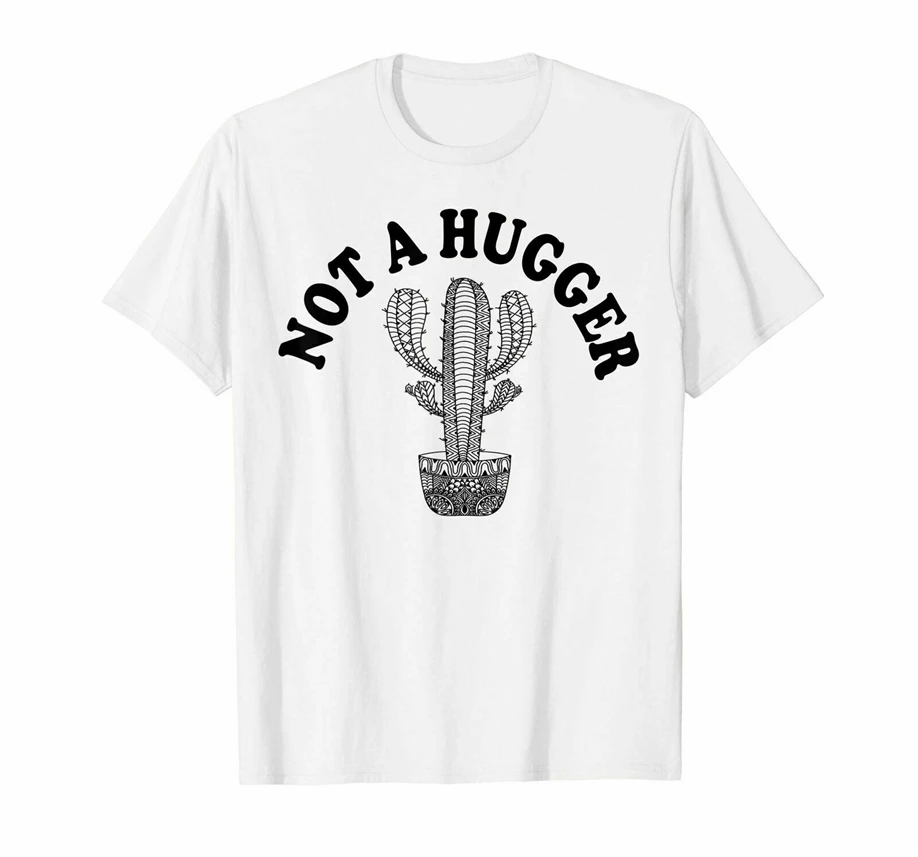 Not A Hugger кактус сильный милый забавный Белый Мужская футболка Размеры S 3Xl