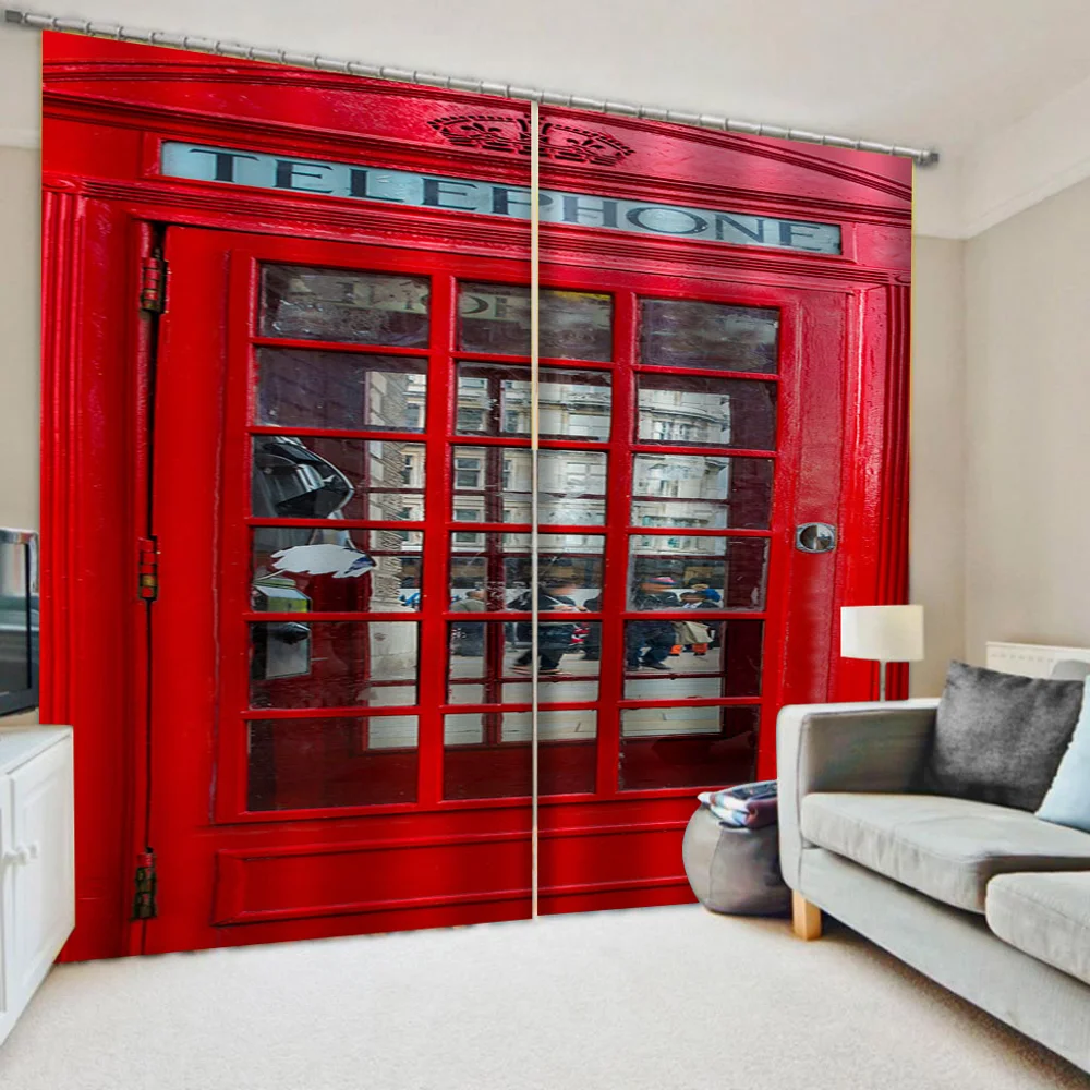 

New red curtains Modern European style living room bedroom wedding room personality curtains