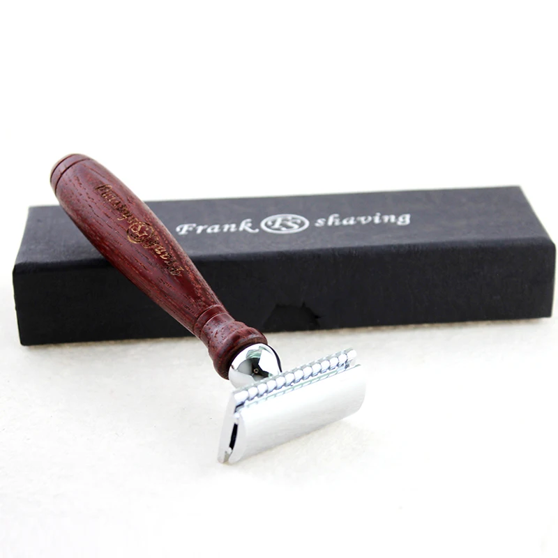 

FRANK FS SHAVING Rosewood Handle Razor Classic Double Edge Safety Razor For Mens Shaving& Womens Hair Removal Shaving Blades