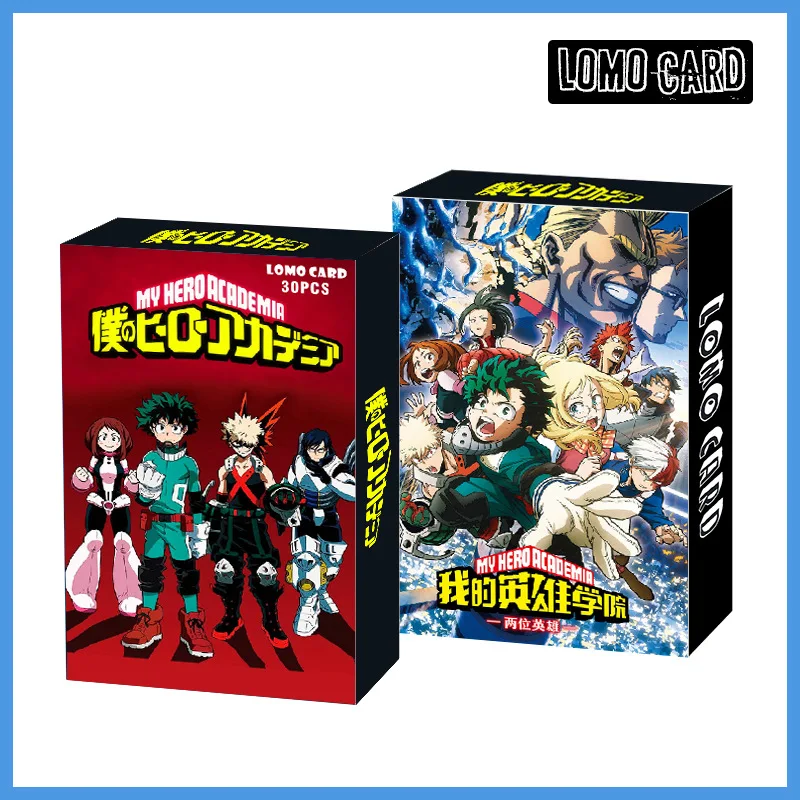 30Pcs/Box Popular Cosplay Anime My Hero Academia Demon Slayer Card Mini Postcard Fans Gift Fans Collection Lovers