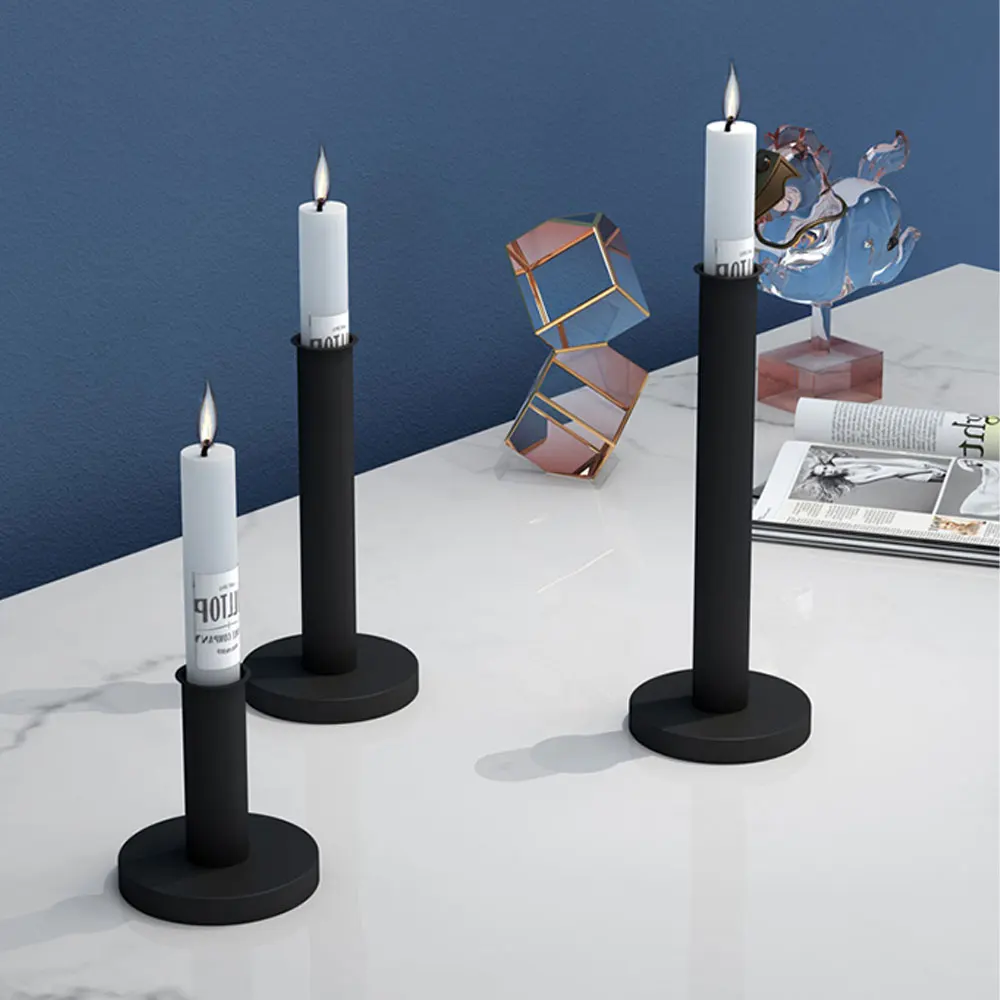 

Metal Black Candle Holder Romantic Candles Wedding Metal Candle Cup Exquisite Office Decoration Gift Items Romantic Dining