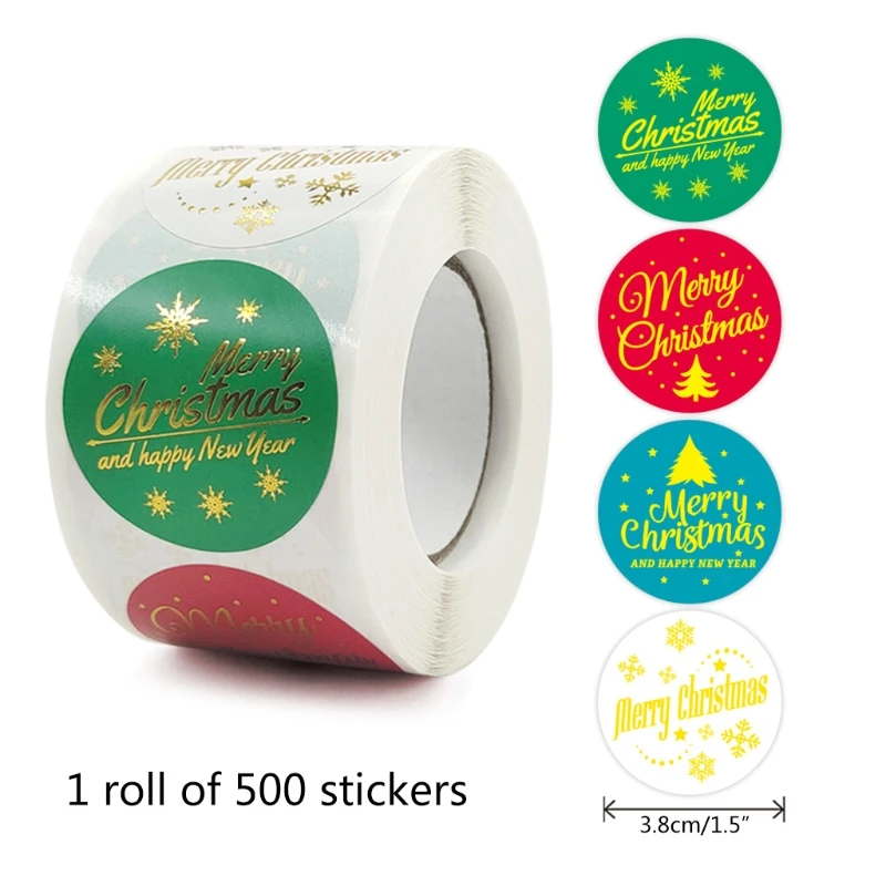 500 шт. рождественские наклейки s-этикетки рулон для рождественских декоративных