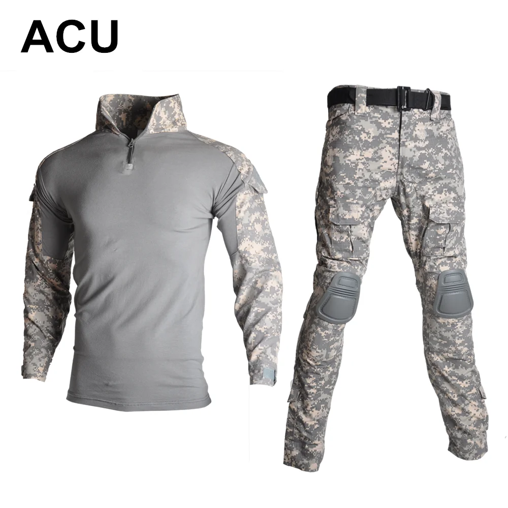 ACU Kryptek Mandrake BDU G3 Униформа рубашка и брюки страйкбол Painball Боевая Тактическая Военная форма W/Наколенники охотничья одежда - Цвет: ACU