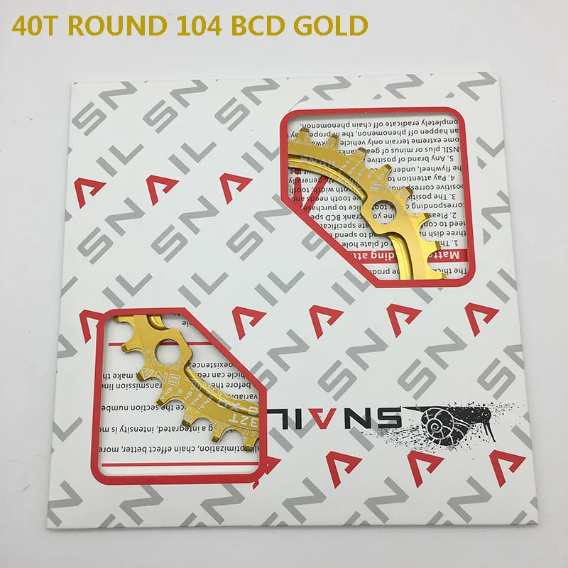 40T 104 round gold Улитка круглая узкая широкая цепь MTB горный велосипед 104BCD 32T 34T 36T 38T 40T 42T коленчатый набор зубной части пластины 104 BCD - Цвет: 40T 104 round gold