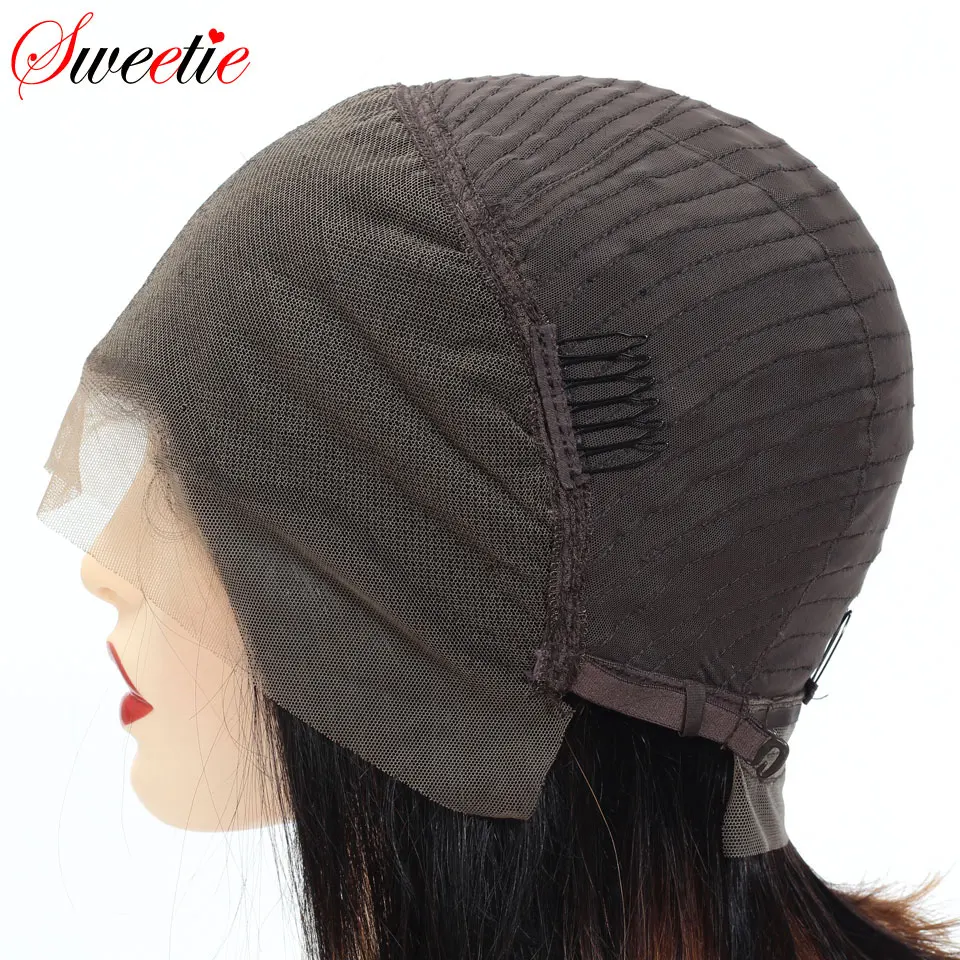 Sweetie волосы прямой Боб 13x4 кружевной передний парик 1b/99J красный Омбре