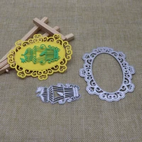 2021 new arrival lace oval mirror bird cage diy scrapbooking stamps craft embossing die cut making stencil template