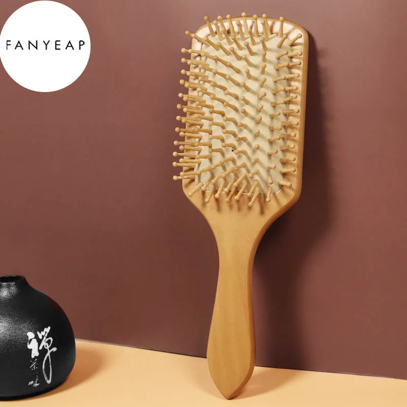 Деревянная расческа профессиональная Массажная щетка для выпадения волос с