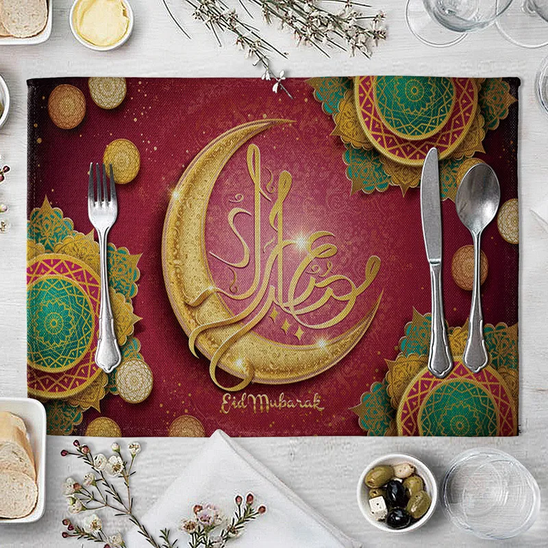 Мусульманский Рамадан набивной стол салфетки звездой луной ночью вечерние