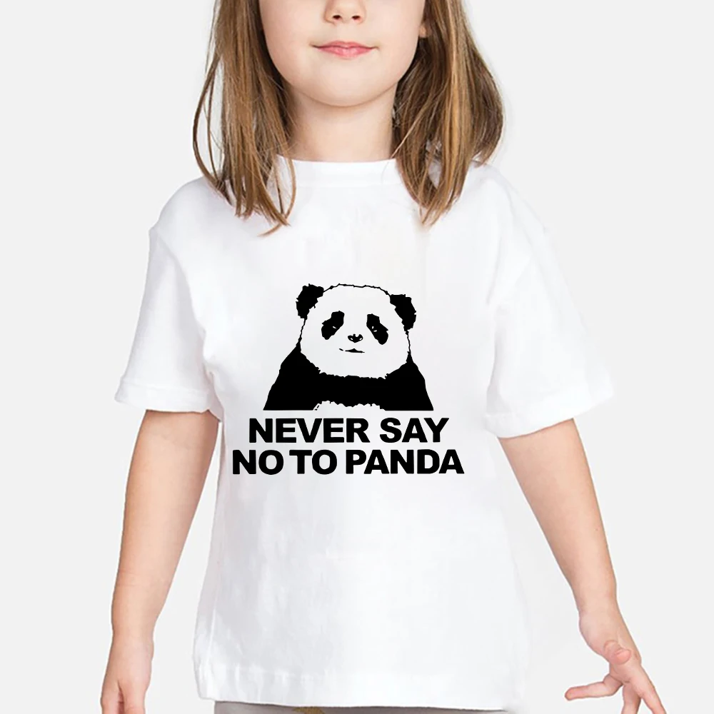 

Never Say No To Panda Print Children's Clothing Streetwear Summer Cute Toddler Girls Shirt Kawaii Tee Shirt Enfant Fille France
