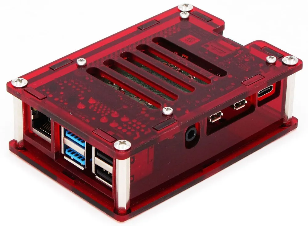 Корпус C4: прозрачный красный Raspberry PI 4 корпус коробка PI4 Модель B 1 ГБ/2 ГБ/4 ГБ полиметилметакрилатные акриловые крышки корпуса КОРПУСА коробка Raspberry PI 4B