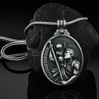 religious jewelry on the neck catholic christian style pure tin retro sweater mens chain necklaces new pendant necklace man