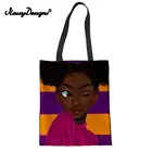 Вместительные сумки для покупок, женские черные сумки для покупок с принтом в африканском стиле для девочек-подростков, школьные сумки для книг, женская сумка