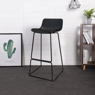 

Simple elegant style stainless steel PU leather bar chair with light backrest high fooot leisure chair for Pub home bar