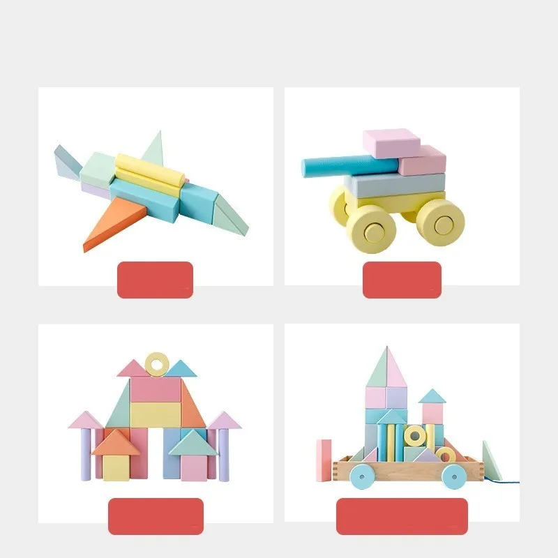 Монтессори скандинавский образовательный деревянный блок макаро набор