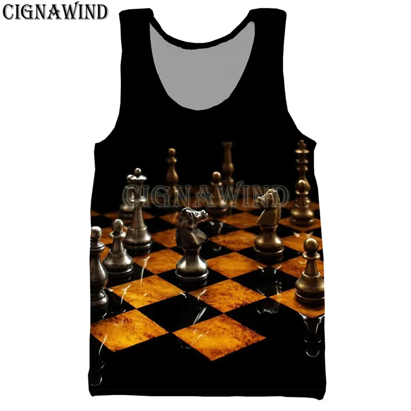 Модный крутой жилет для мужчин и женщин забавные шахматы с 3D принтом